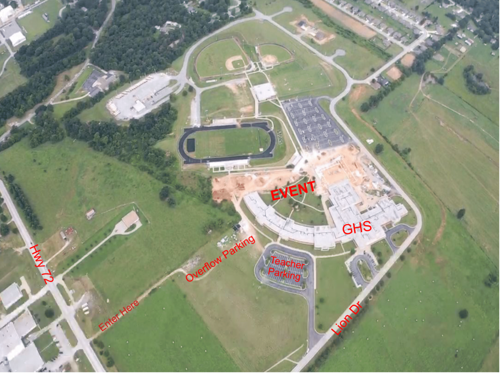 aerial of ghs parking map